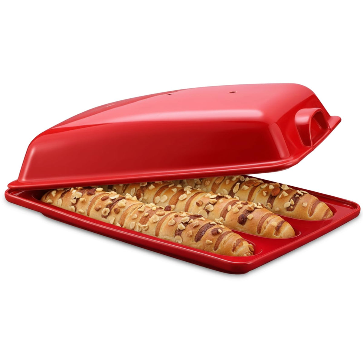 LemonRoad pan baguette con tapa para hornear pan casero