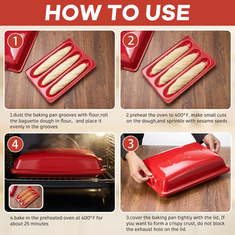 LemonRoad pan baguette para sándwiches tipo sub, perfecto para casa
