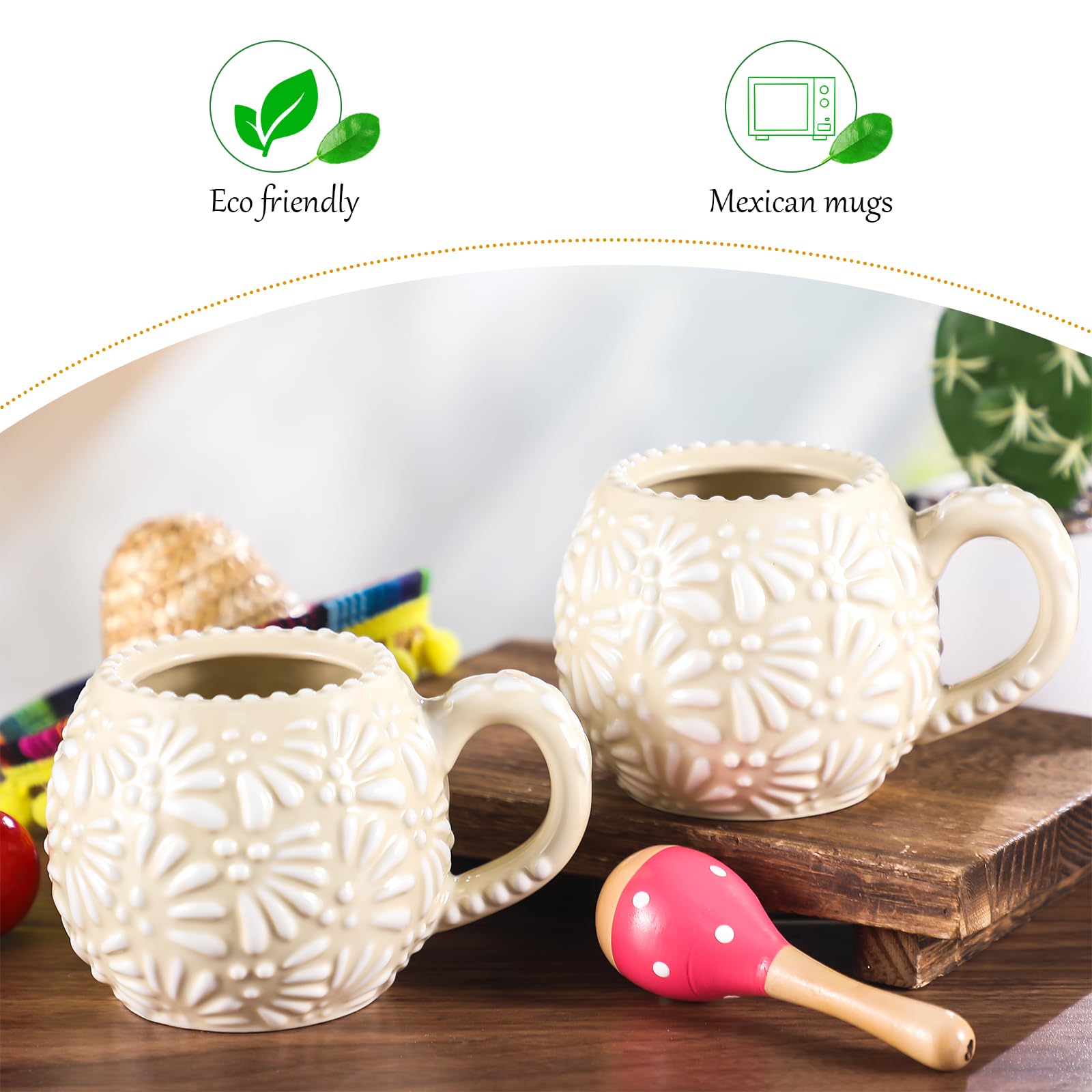 LemonRoad cerámica mexicana para café, diseño Talavera realza la vajilla.