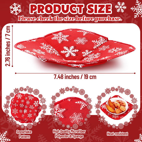 LemonRoad cobertor con diseño copos de nieve rojo y blanco para cocina