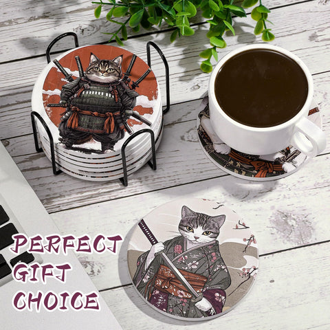 LemonRoad posavasos gatos ninja, regalo perfecto para amantes de gatos