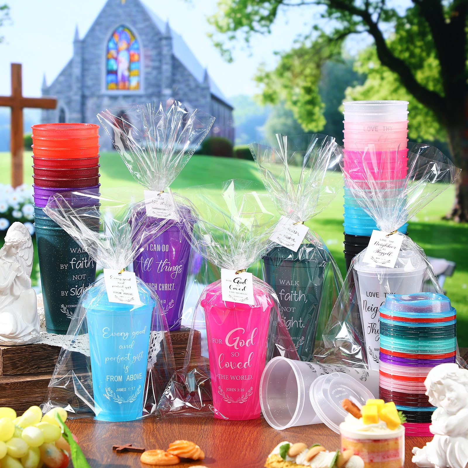Conjunto de vasos LemonRoad reutilizables para regalos en iglesias