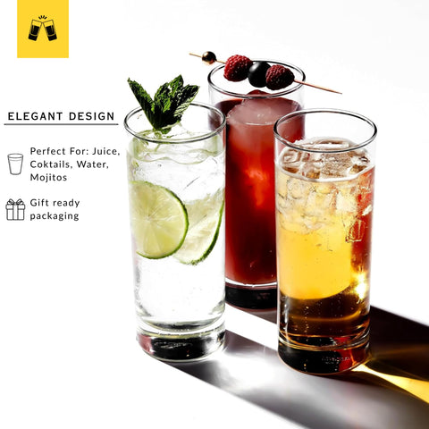LEMONSODA highball 12oz, set de 48, servicio elegante para invitados.