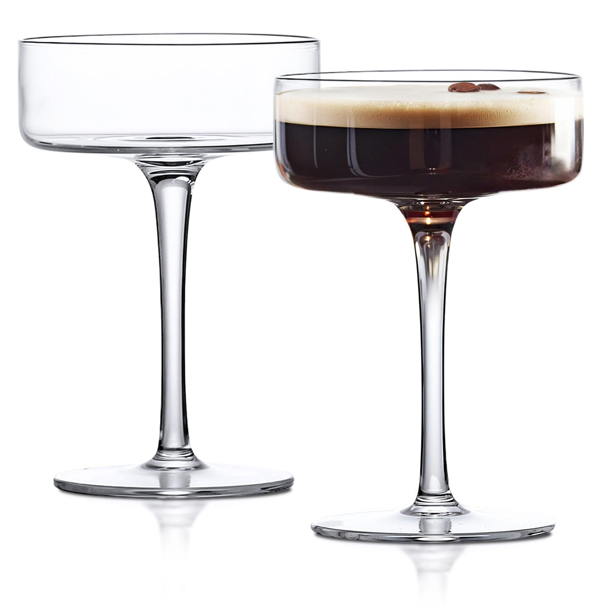 LEMONSODA copas martini espresso con tallo para una presentación elegante en casa.