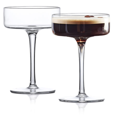 LEMONSODA copas martini espresso con tallo para una presentación elegante en casa.