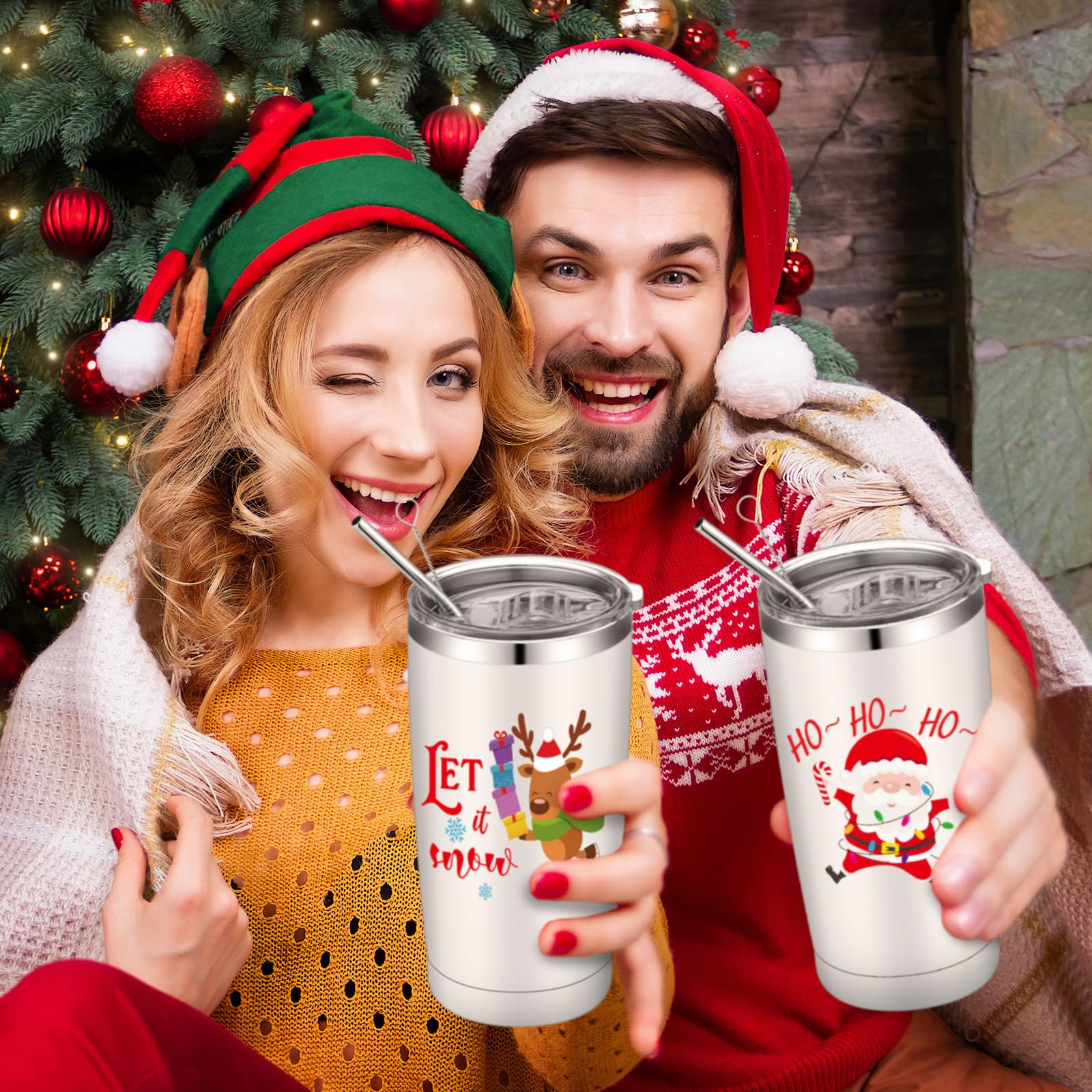 Conjunto Lemosae de 12 vasos termales para Navidad, ideal para fiestas.