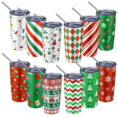 Lemosae navidad tumbler 20oz con tapa y pajilla: mantiene bebidas templadas todo el día.
