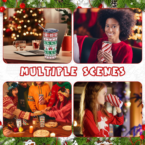 Lemosae regalo navidad 12-pack: juego de tumbler 20oz para fiestas.