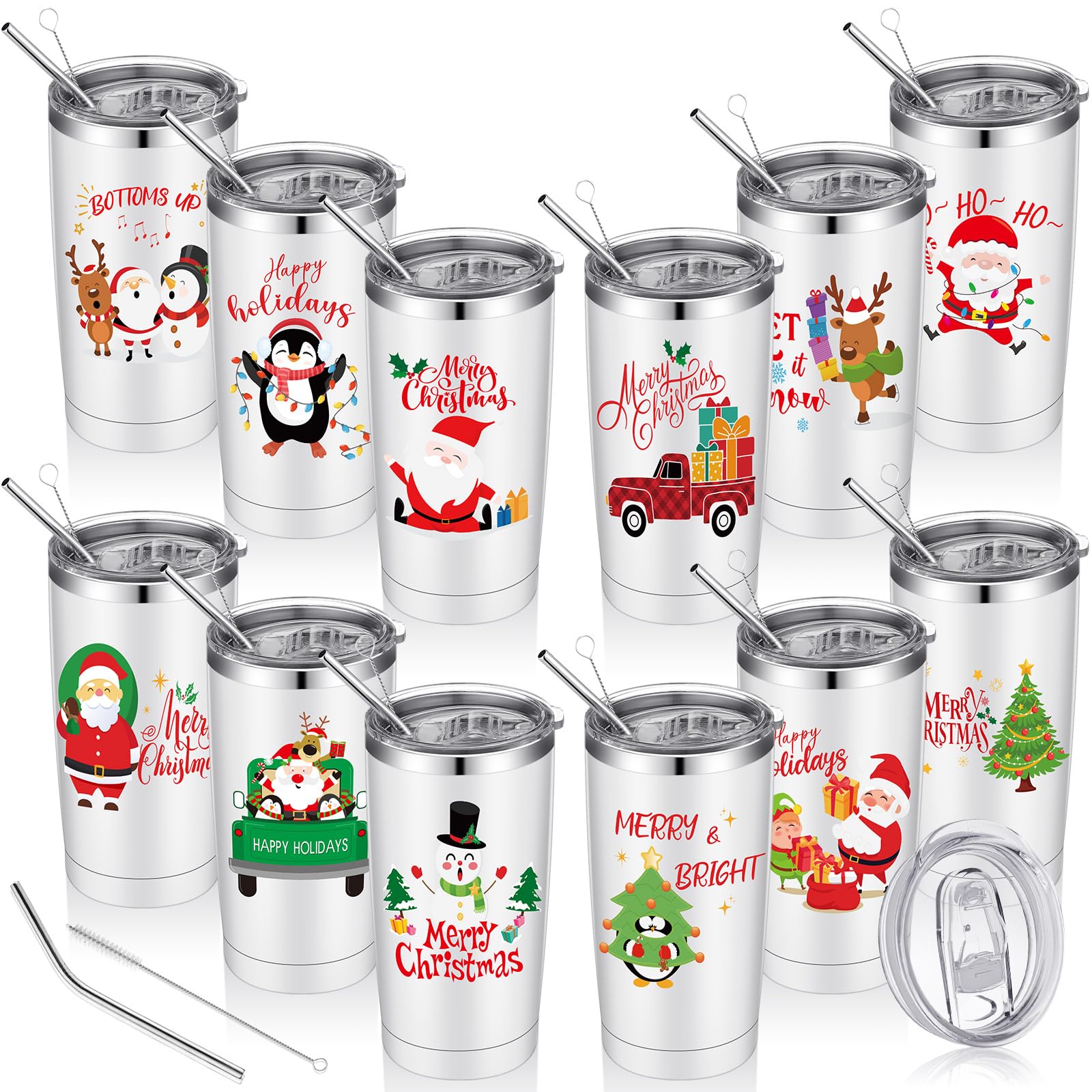Vaso térmico Lemosae Navidad con tapa que mantiene la bebida a temperatura ideal.