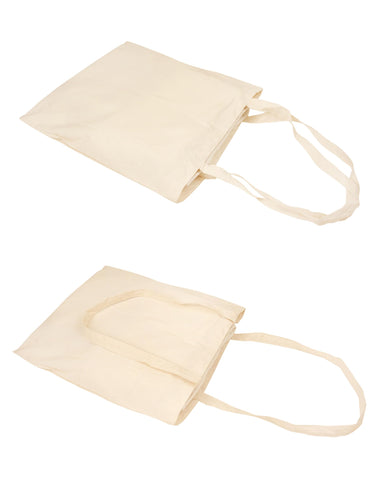 Lenenz bolsa tote de algodón 15x16, vista lateral con asas reforzadas para durabilidad.