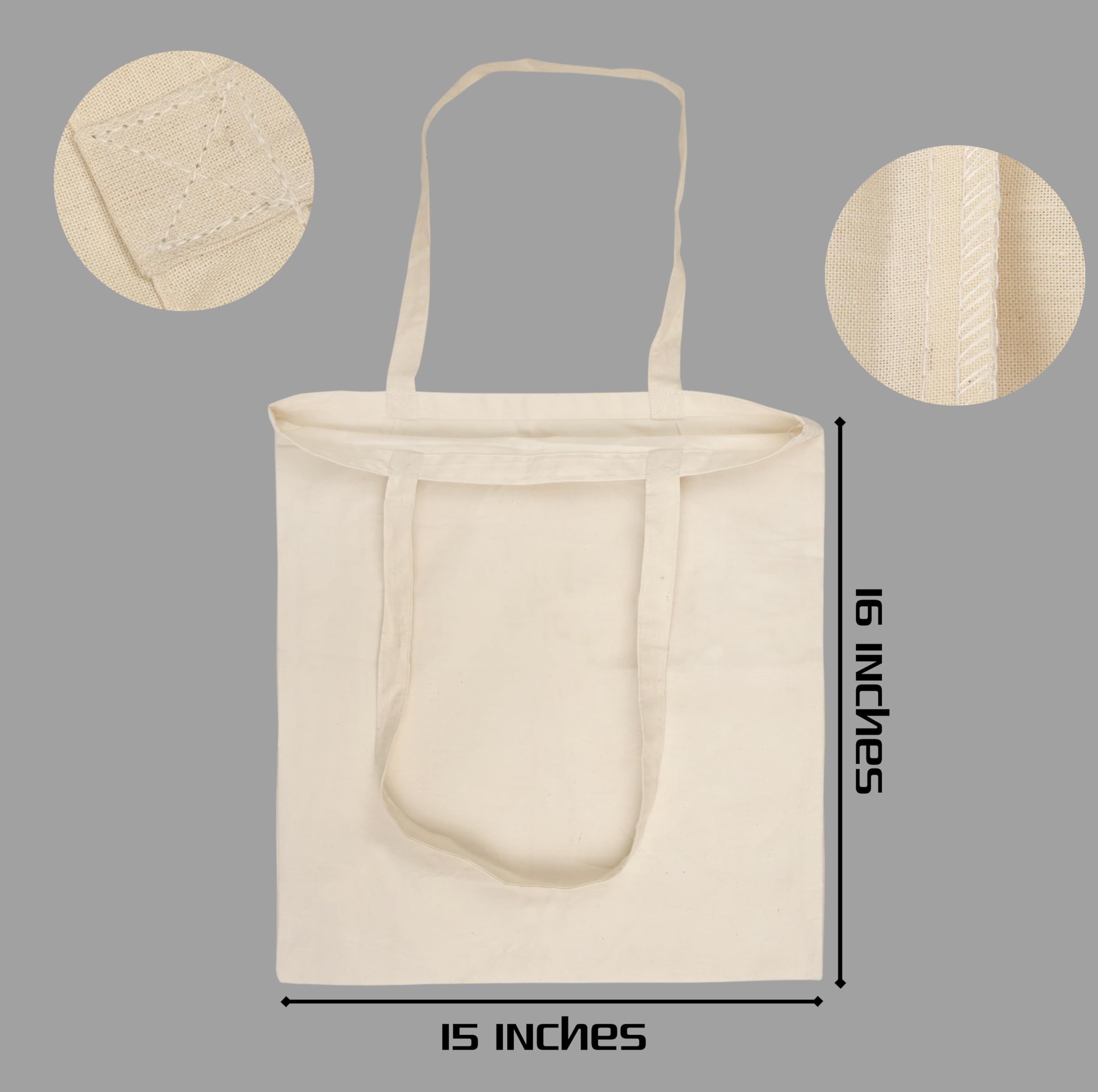 Lenenz bolsa tote de algodón 15x16, pack de seis para compras ecológicas.