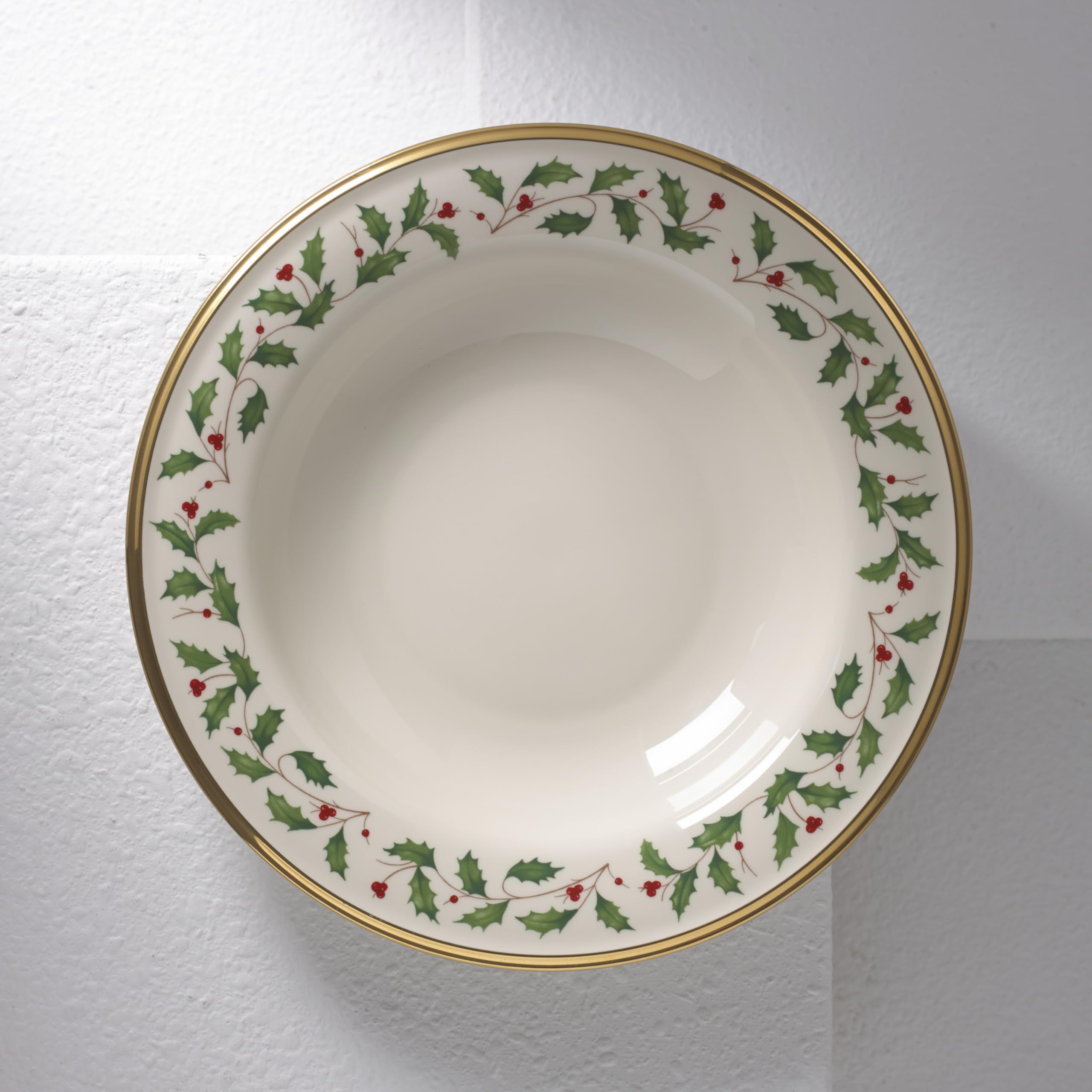 Lenox tazón con borde dorado 24K, 12 onzas, ideal para sopas en la mesa festiva.