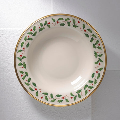 Lenox tazón con borde dorado 24K, 12 onzas, ideal para sopas en la mesa festiva.
