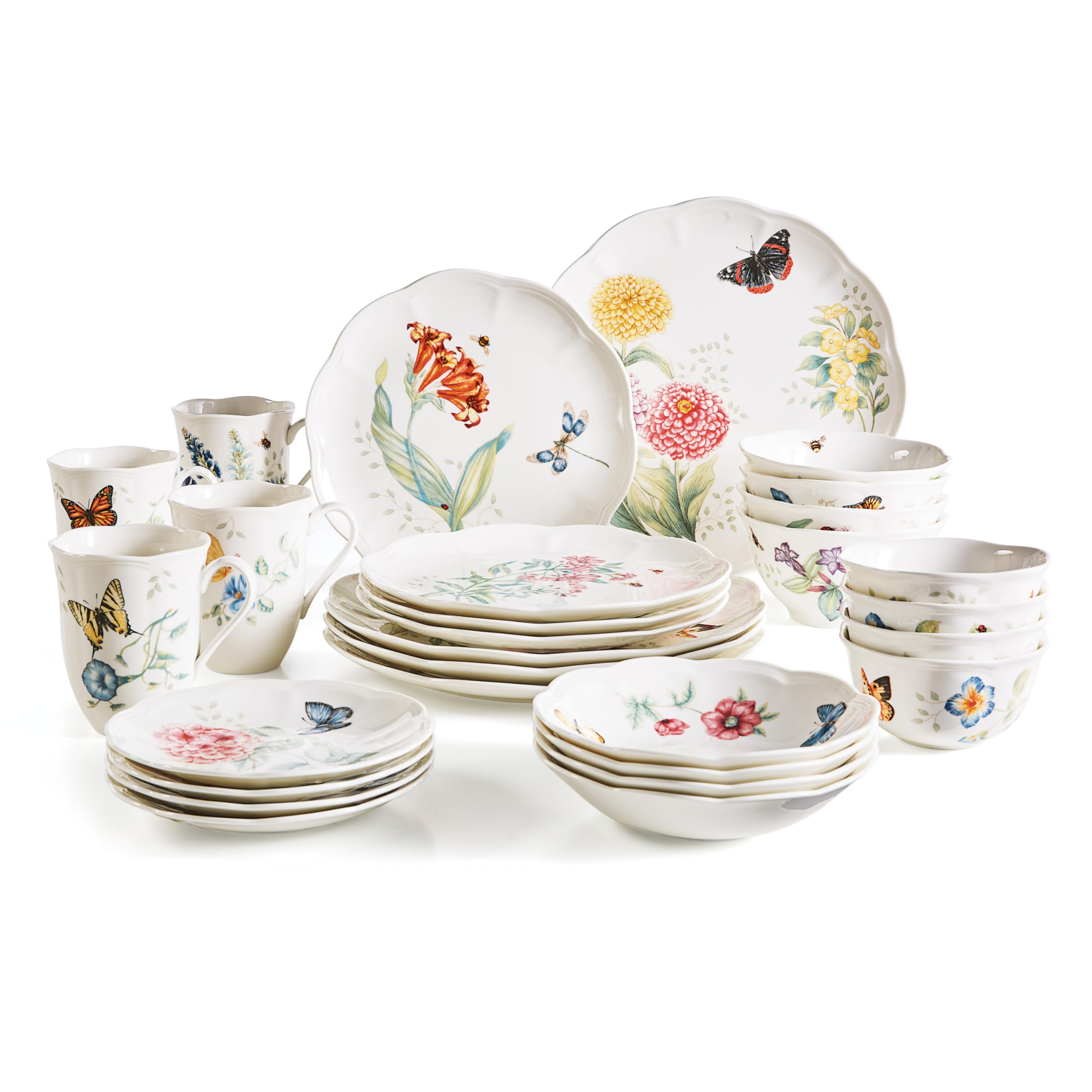 Lenox Butterfly Meadow plato principal de 11 pulgadas, ideal para comidas diarias elegantes.