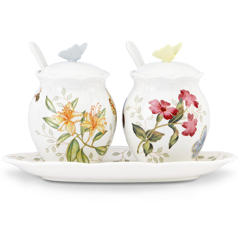 Lenox Butterfly Meadow: bandeja acanalada de 8,25 pulgadas para salsas y condimentos.