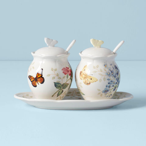 Lenox Butterfly Meadow: cucharas de porcelana para servir condimentos con estilo.