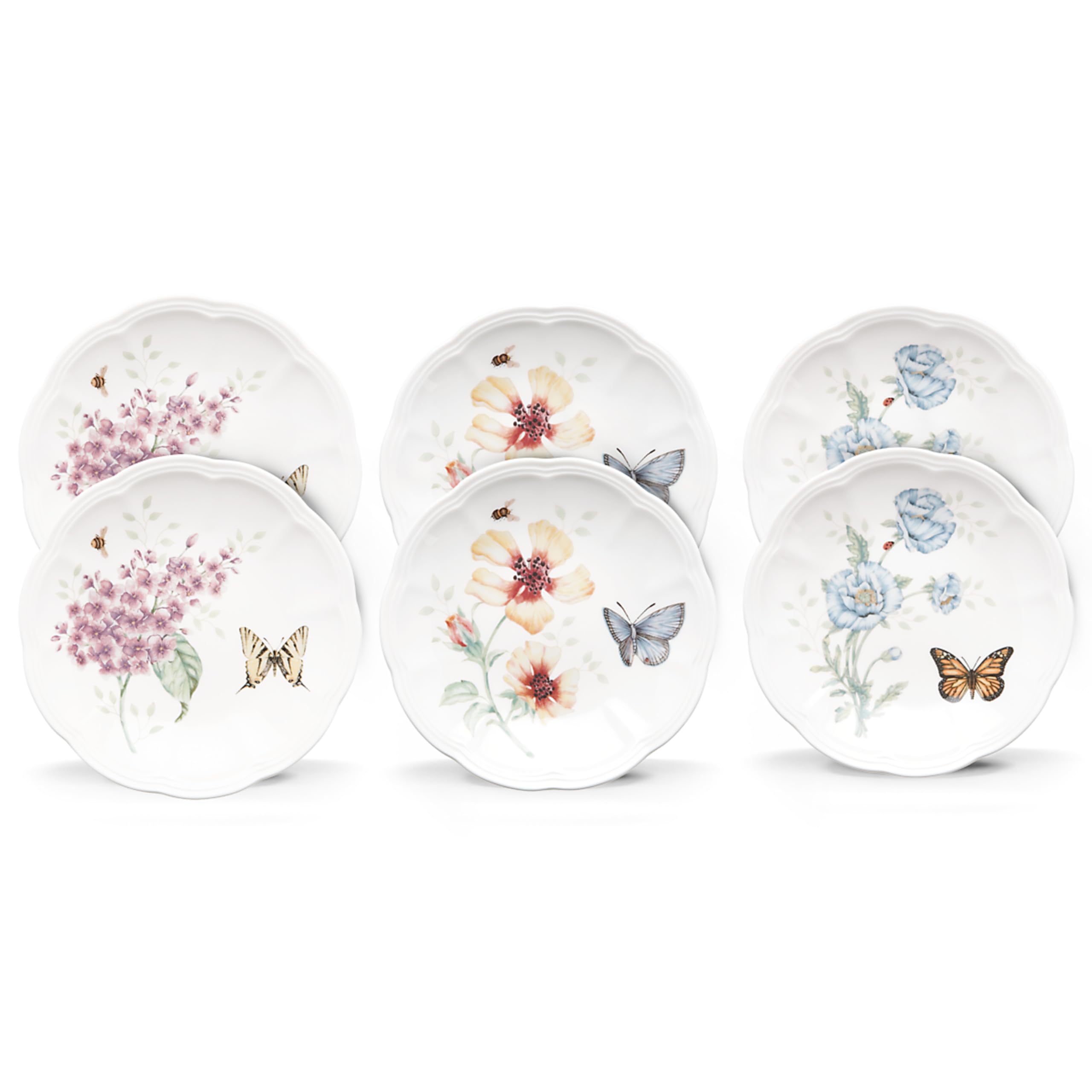 Lenox Butterfly Meadow: juego de 6 platos de degustación para aperitivos elegantes