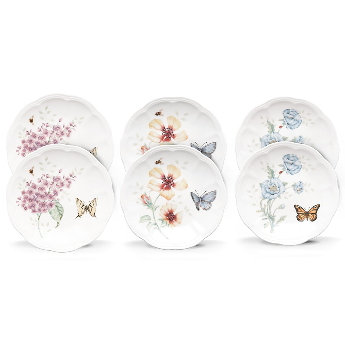Lenox Butterfly Meadow: juego de 6 platos de degustación para aperitivos elegantes