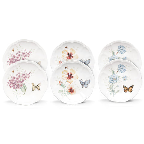 Lenox Butterfly Meadow: juego de 6 platos de degustación para aperitivos elegantes