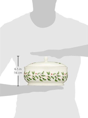Lenox diseño acebo y bayas, tema navideno clásico.