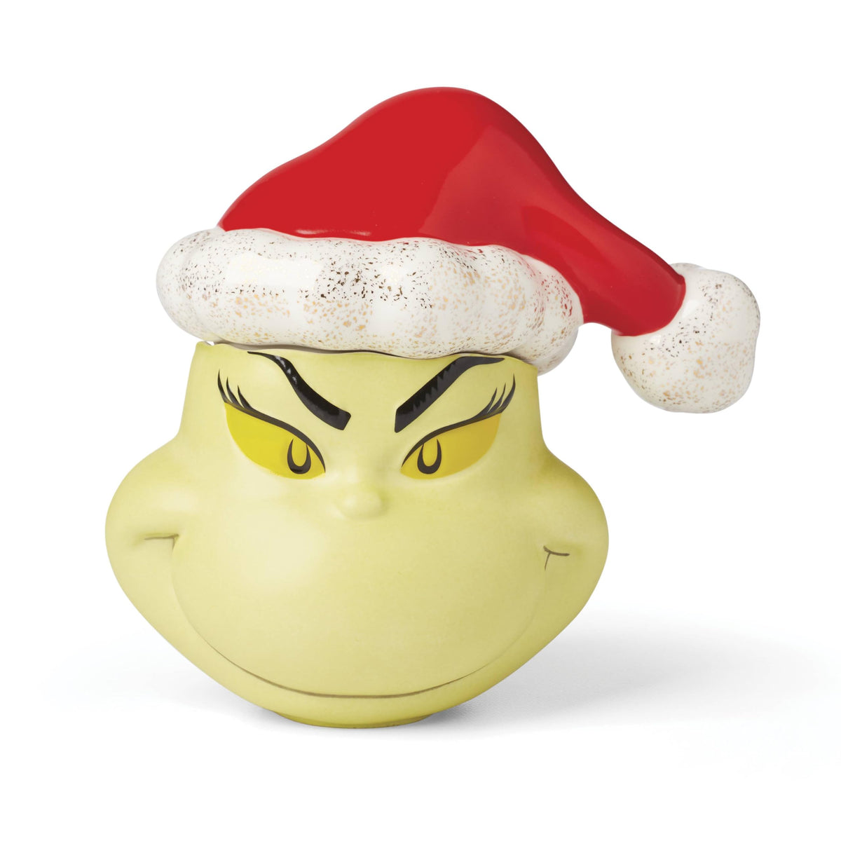Lenox Grinchmas tarro cubierto para dulces navideños.