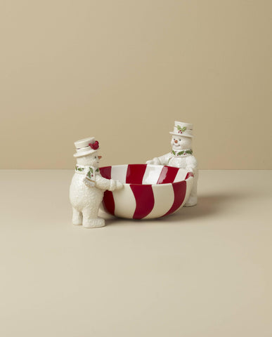 Lenox Happy Holly Days porcelana marfil, elegante acabado para la mesa navideña.