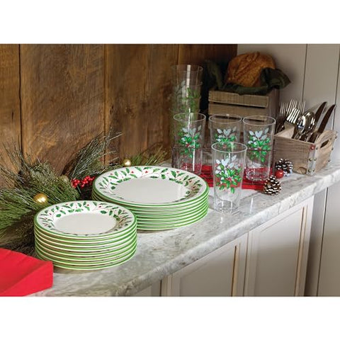 Set Lenox Holiday de 4 platos, combina con vajilla existente.