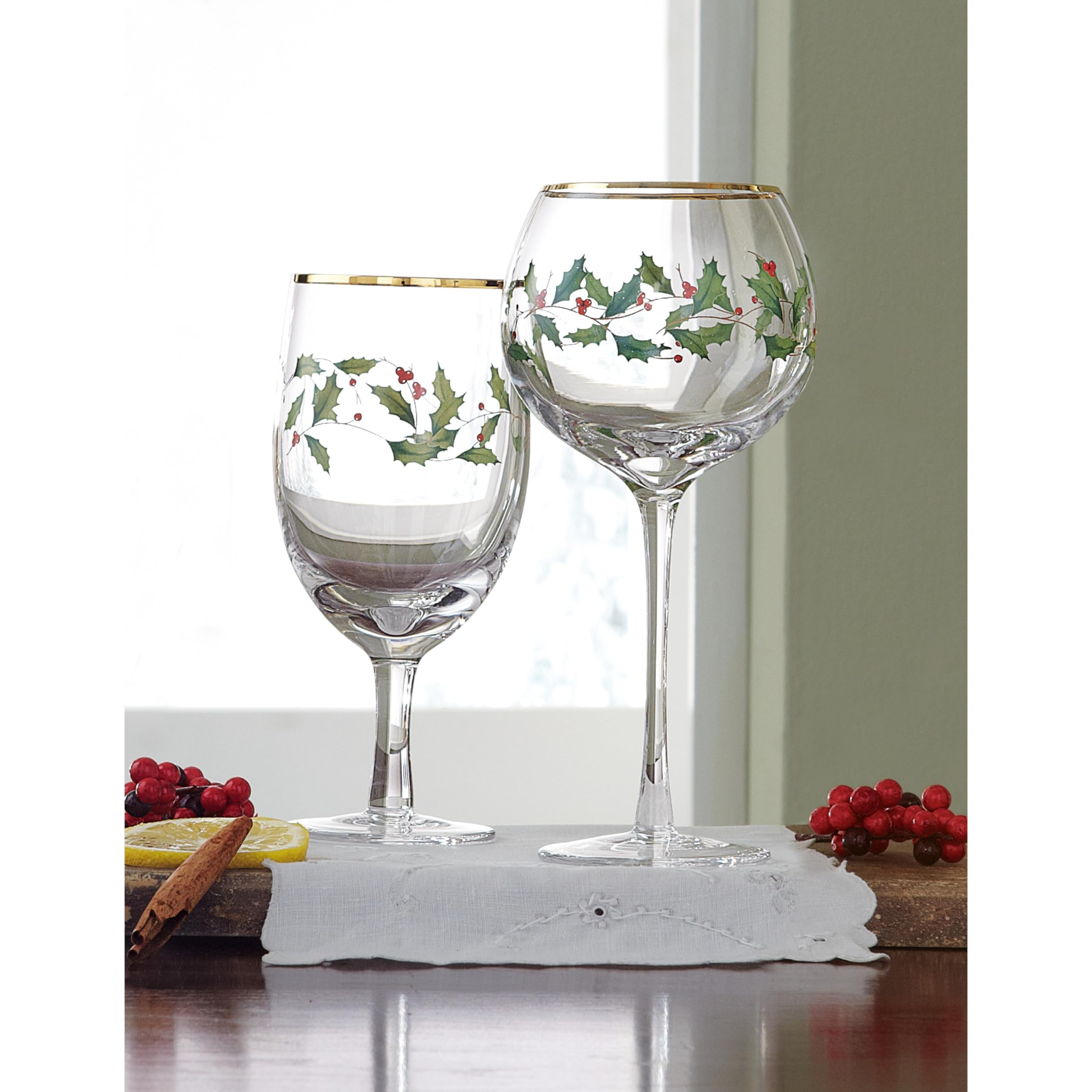 Juego de 4 vasos Lenox Holiday para brindar en festividades.
