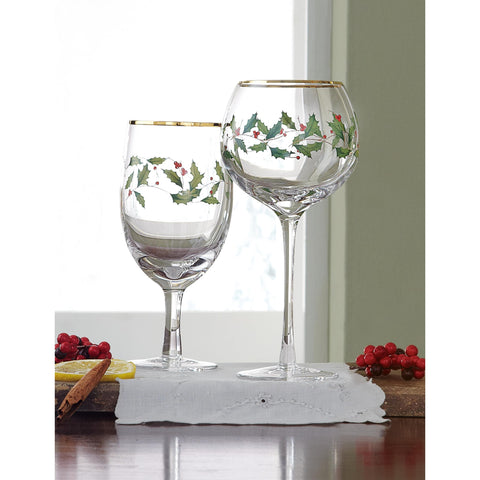 Juego de 4 vasos Lenox Holiday para brindar en festividades.