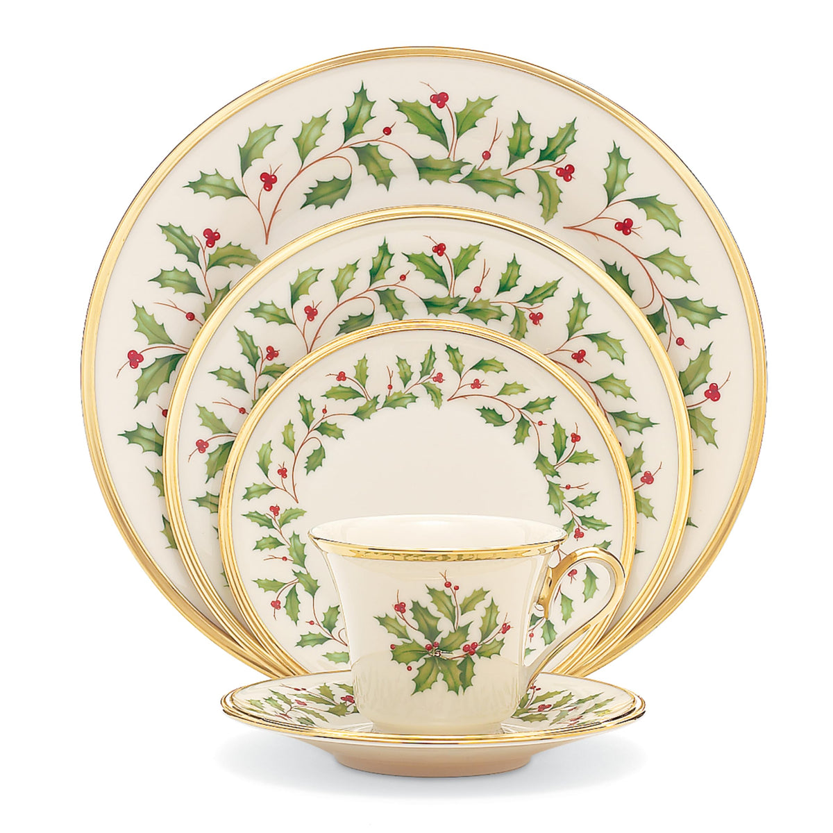 Lenox Holiday, plato de cena: base elegante para reuniones navideñas.