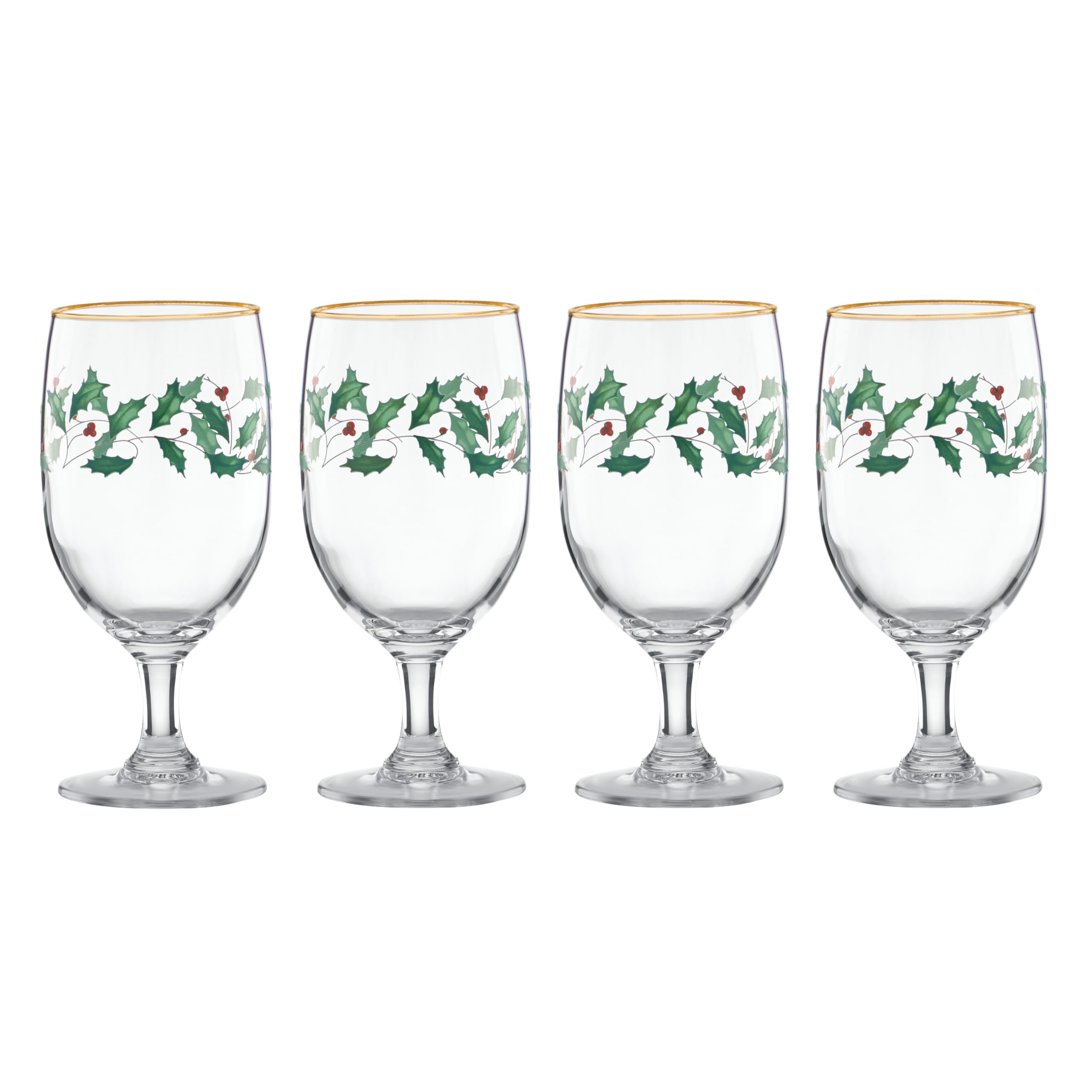 Vaso helado Lenox Holiday con borde dorado, ideal para bebidas frías.