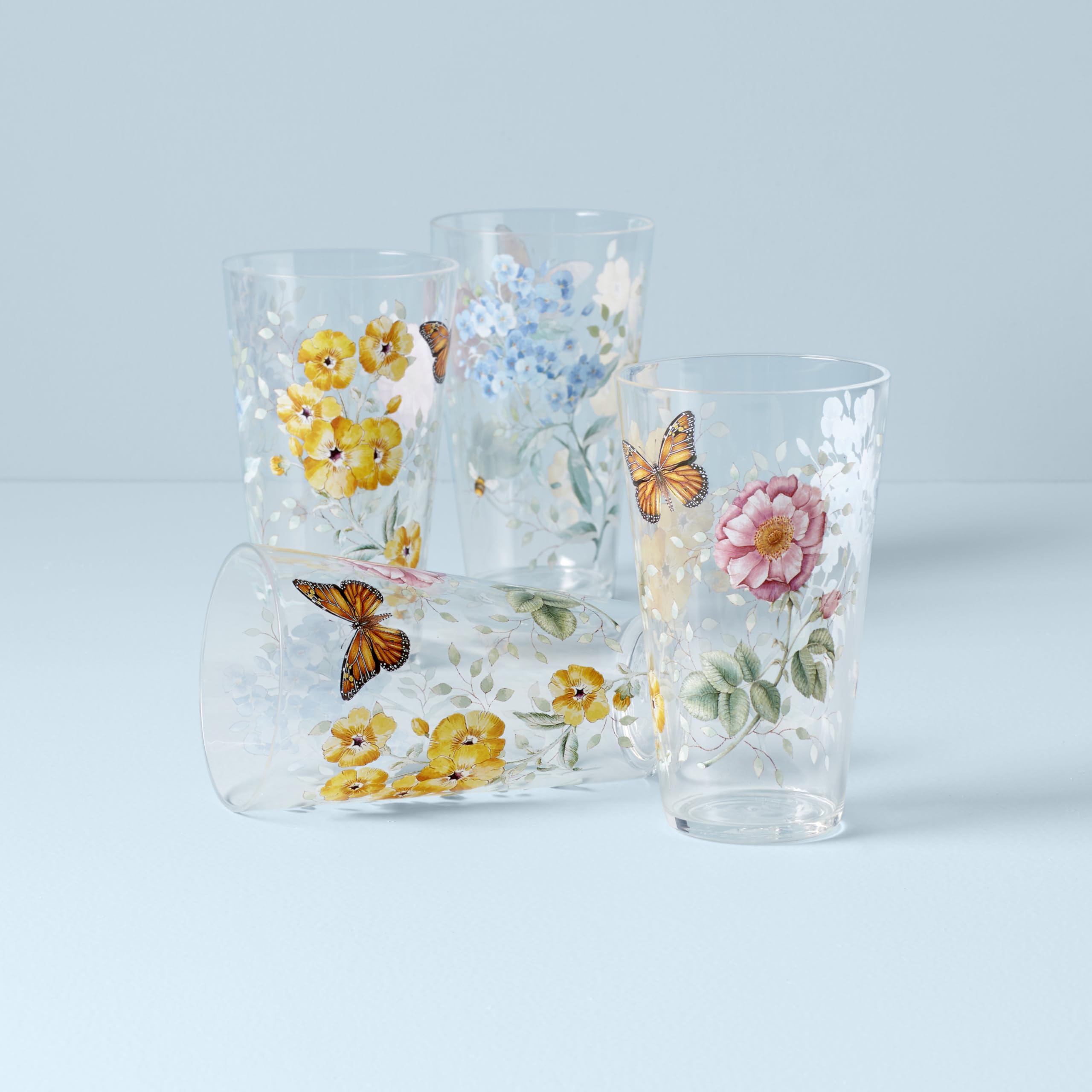 Lenox Butterfly Meadow diseño floral acrílico, resistente para picnics y reuniones.