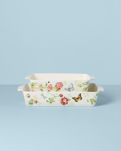 Lenox Mariposa Pradera conjunto mostrado, perfecto para presentación en mesa.