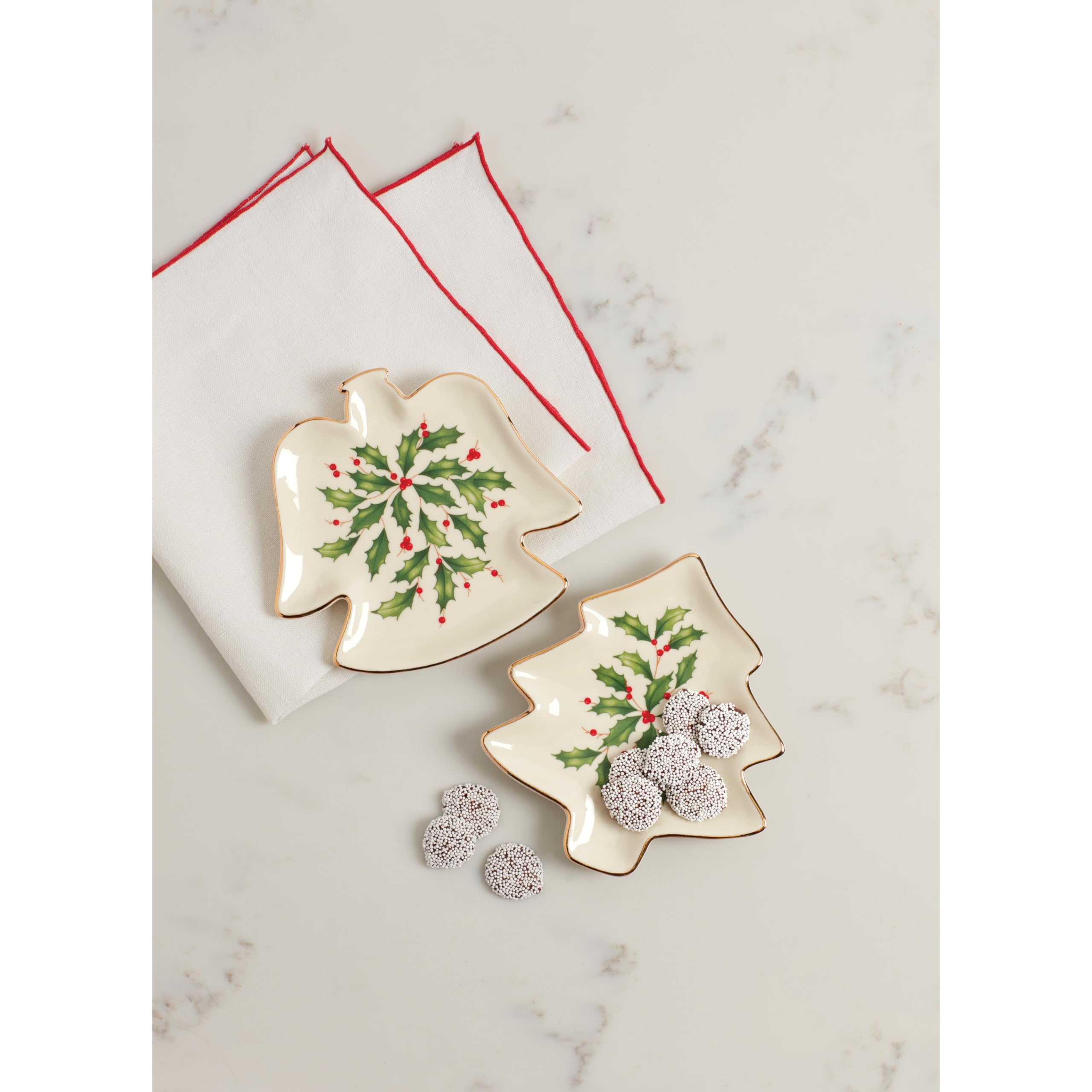 Lenox plato árbol navideño apto para lavavajillas, fácil de limpiar.