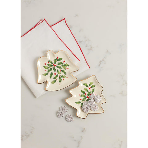 Lenox plato árbol navideño apto para lavavajillas, fácil de limpiar.