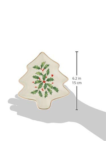 Lenox plato árbol navideño de porcelana marfil para decoraciones.