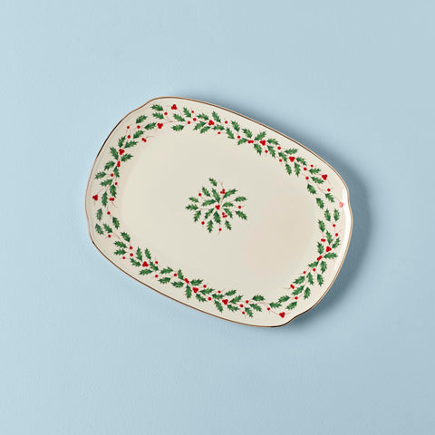 Lenox plato de servir oro 24k, aporta brillo festivo a la mesa.