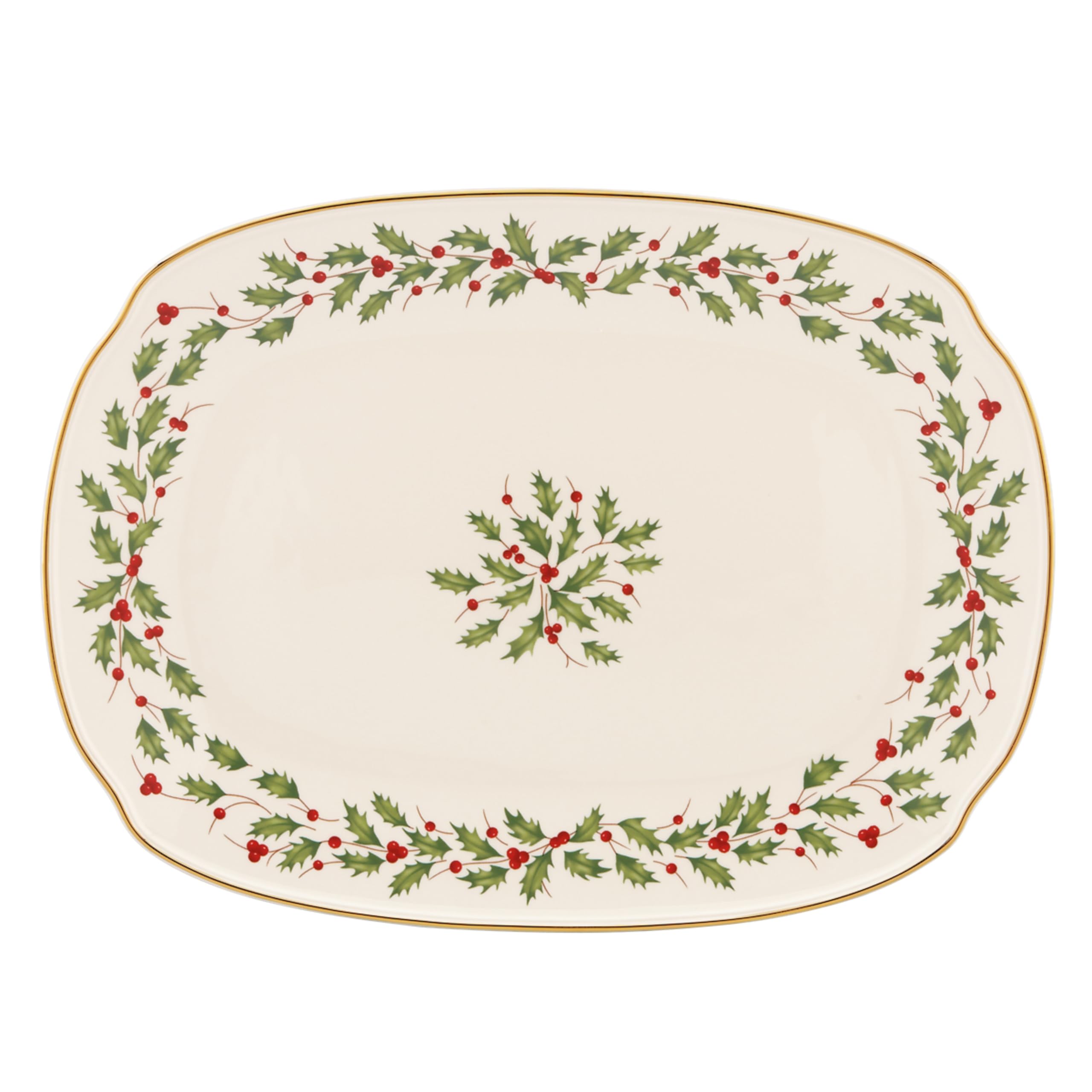 Lenox plato de servir ovalado marfil, ideal para presentar aperitivos con elegancia.