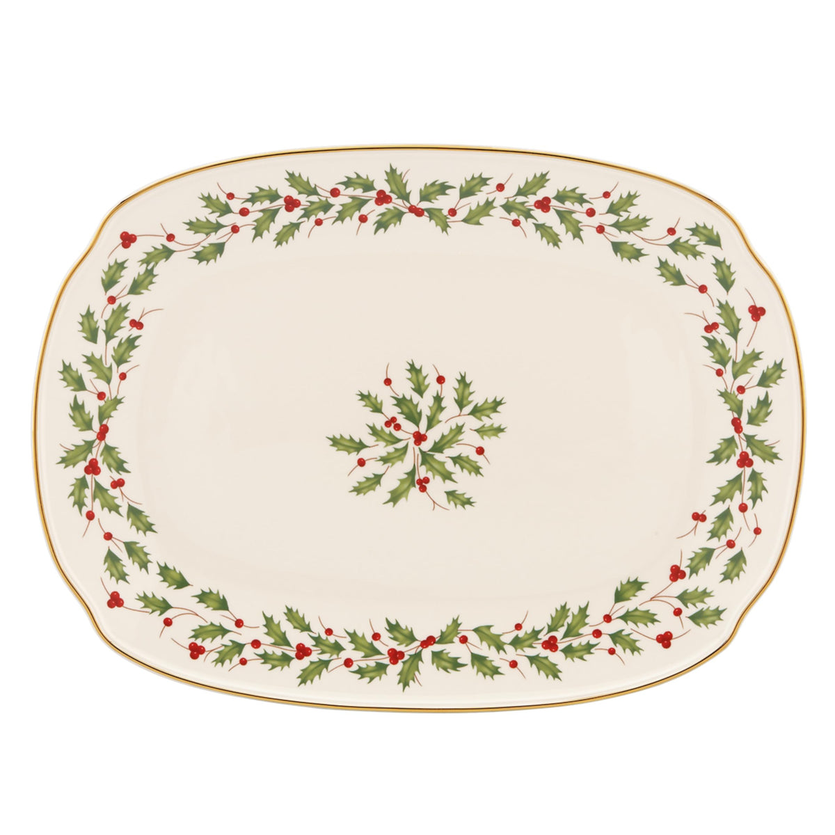 Lenox plato de servir ovalado marfil, ideal para presentar aperitivos con elegancia.