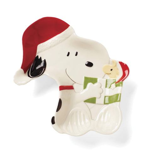 Lenox Snoopy plato de dulces, ideal para decorar la mesa festiva de Navidad.