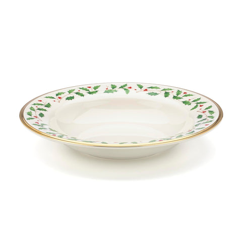 Lenox 146504250 tazón de sopa navideño con motivo acebo y bayas para cenas festivas.