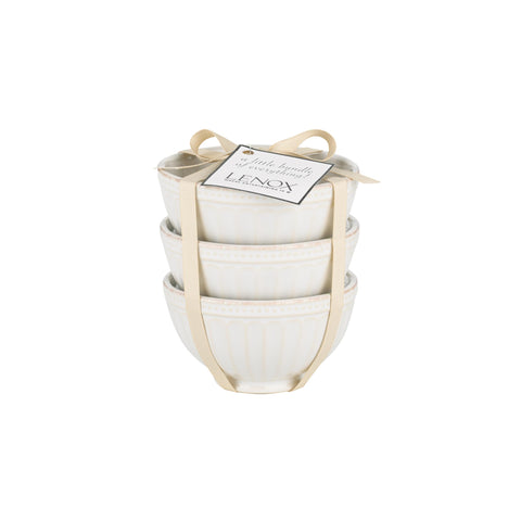 Tazones Lenox Perla Groove Mini Blanco con surcos decorativos para servir