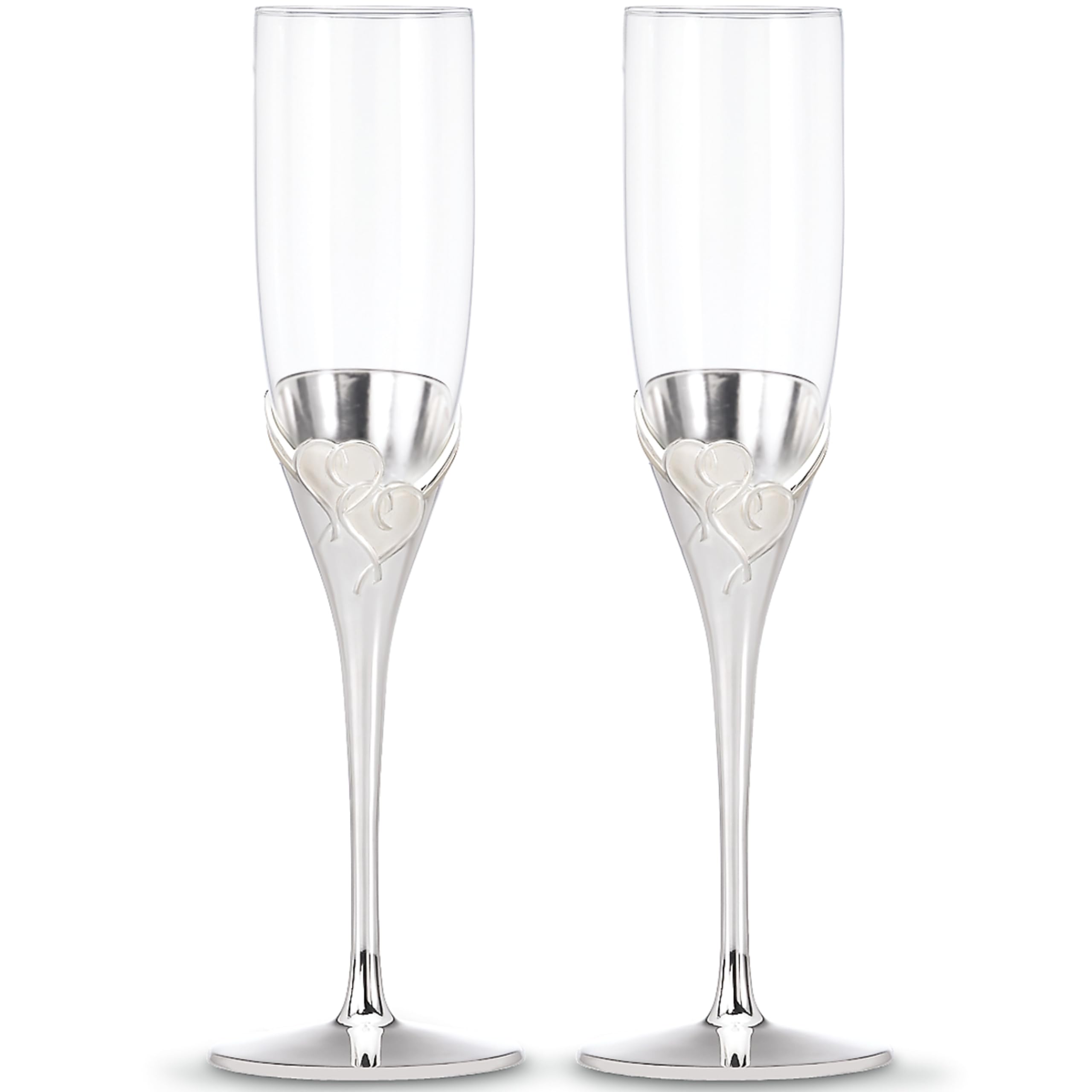 Copas Lenox True Love en plata para brindis elegantes.