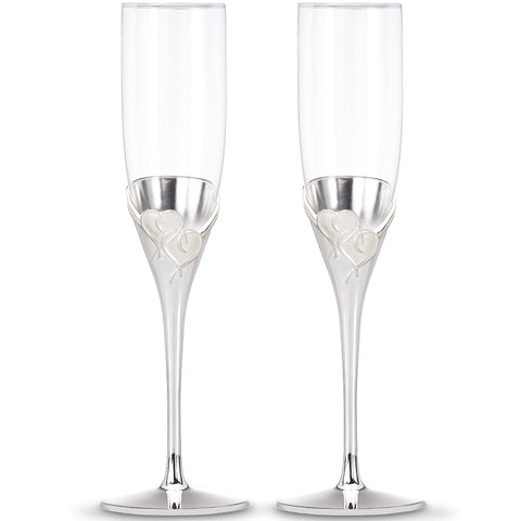 Copas Lenox True Love en plata para brindis elegantes.