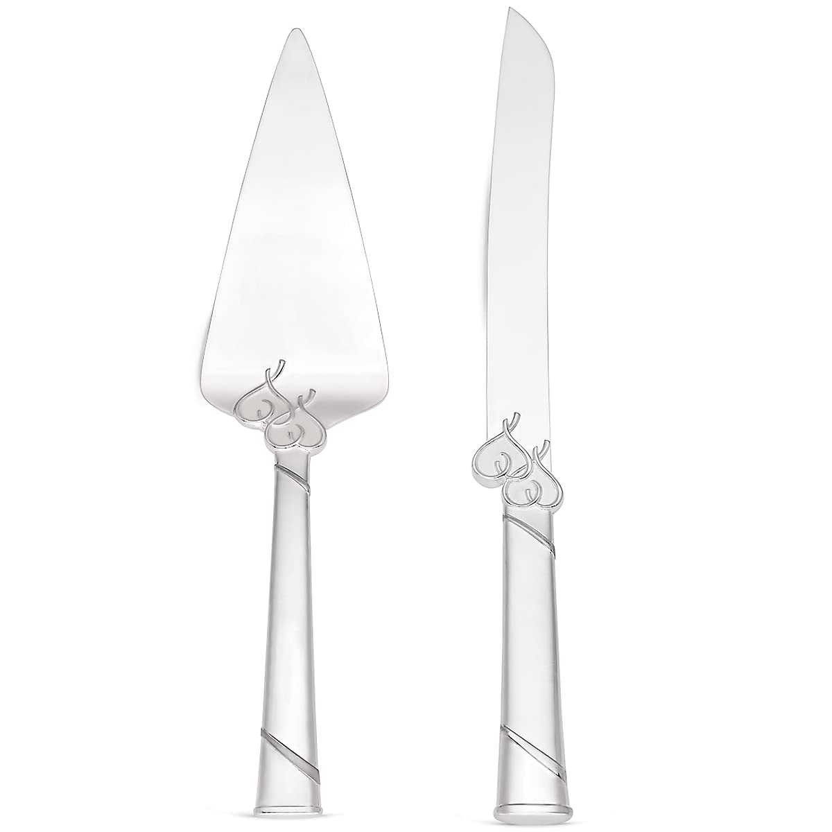 Lenox True Love cuchillo y pala para pastel con corazones entrecruzados