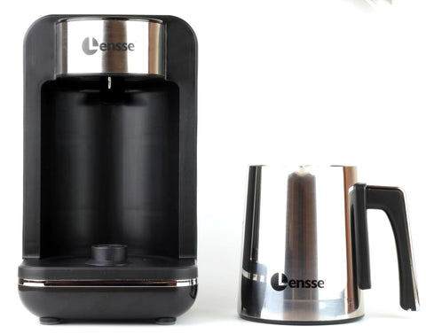 Lensse cafetera turco espuma doble para un sabor intenso.