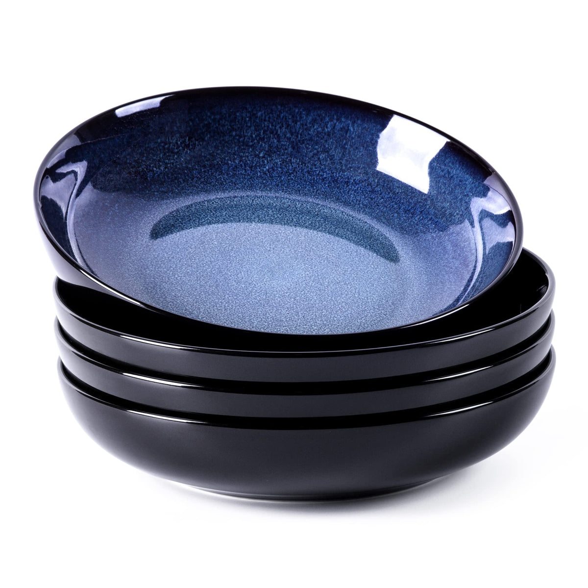 LERATIO cuenco para pasta de cerámica 38 oz azul, presentación elegante para la mesa