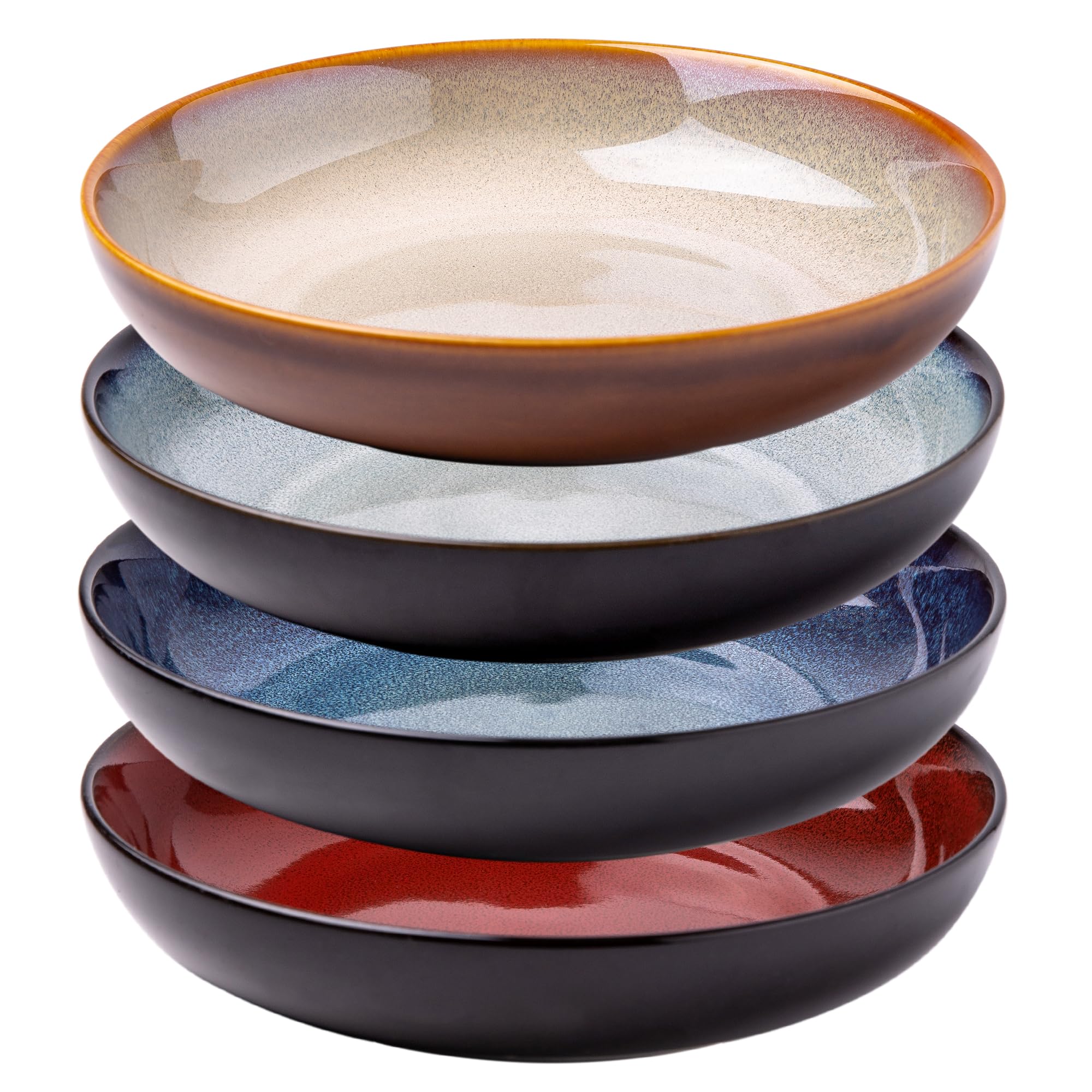 LERATIO tazones pasta ceramica 38 oz, juego de 4, porciones generosas.