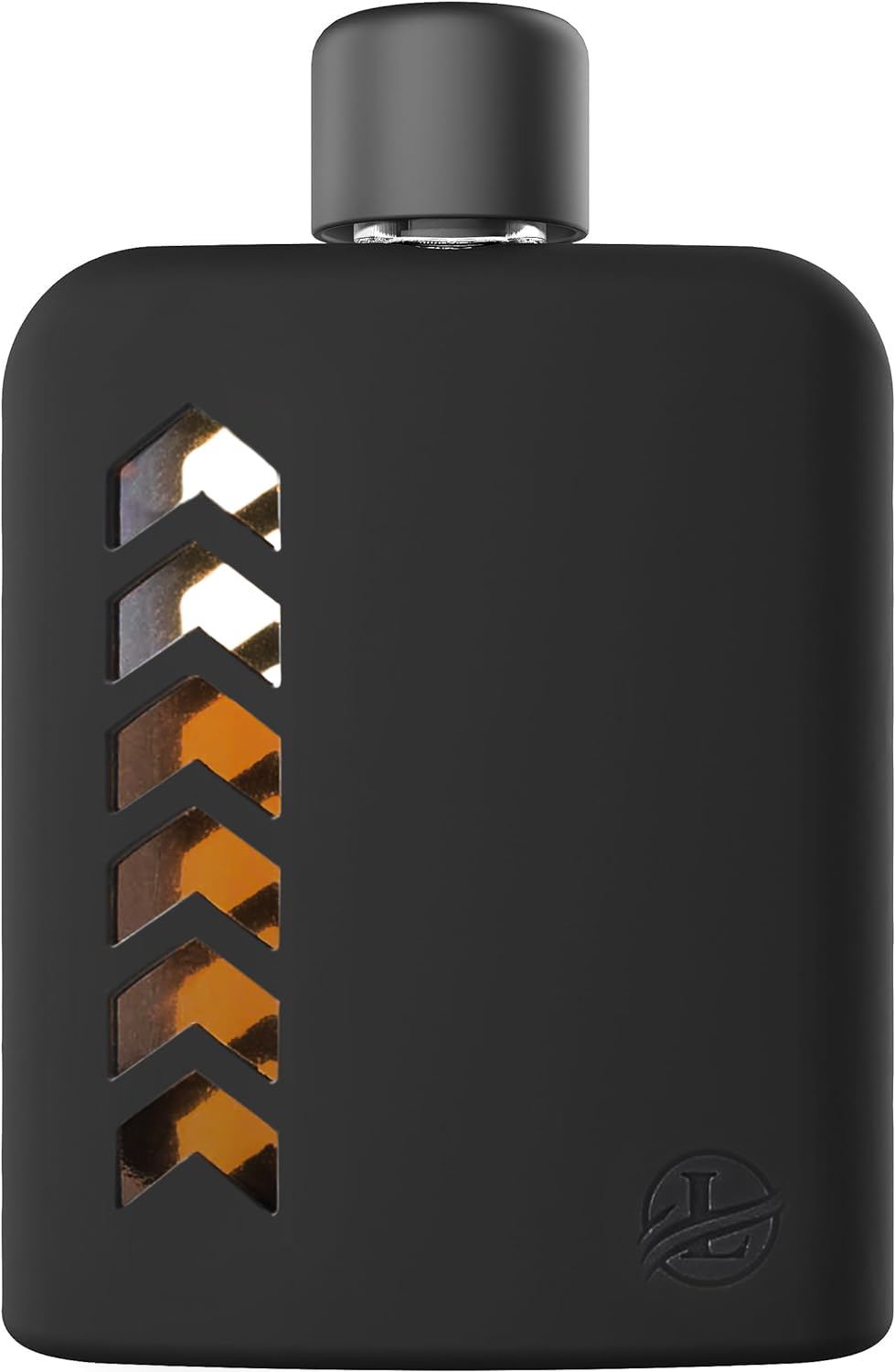Le’raze frasco de vidrio con funda de silicona para agarre cómodo.