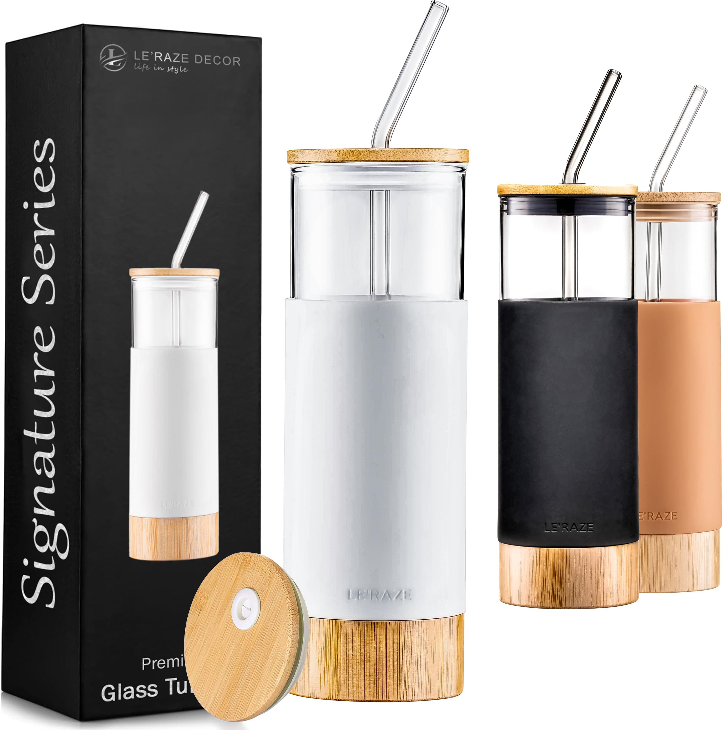 Le'raze tumbler 20 onzas frente, diseño elegante para bebidas frías y calientes.